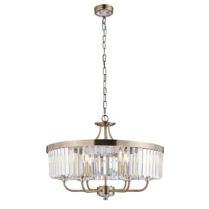 Endon 102505 - Lustre com corrente 6xE14/6W/230V Ø 55 cm latão