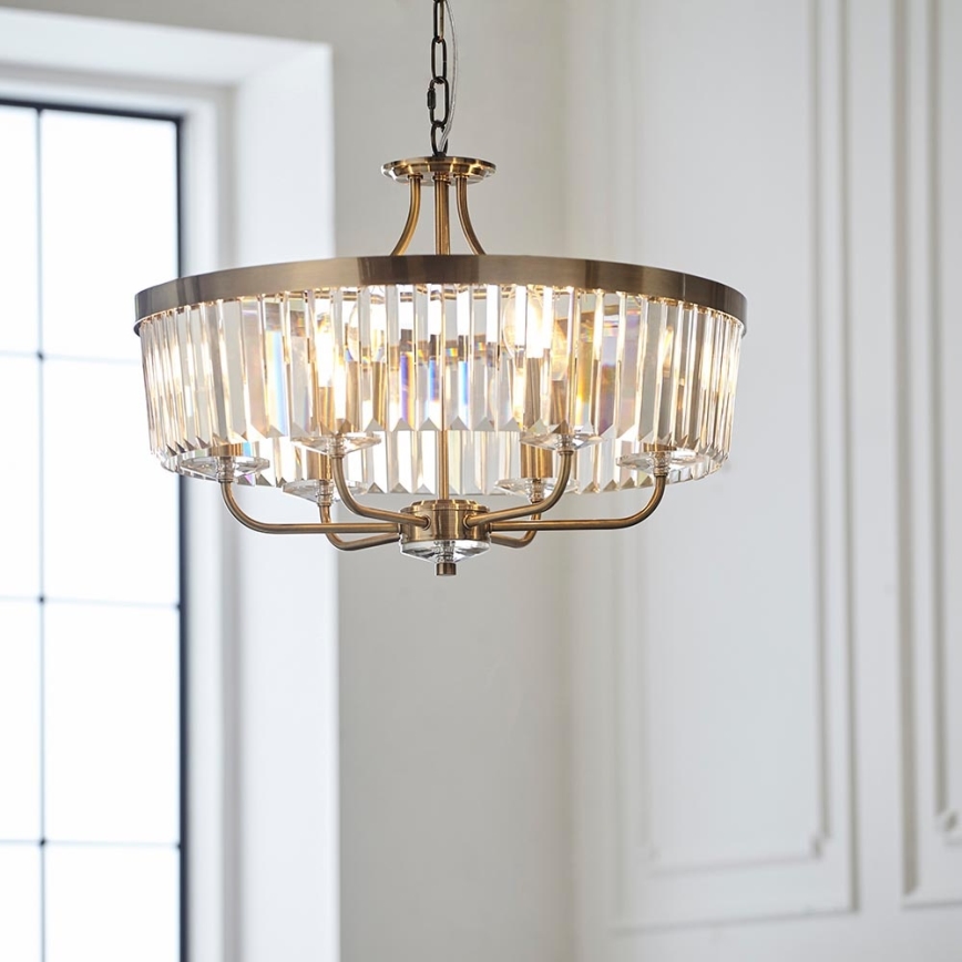 Endon 102505 - Lustre com corrente 6xE14/6W/230V Ø 55 cm latão