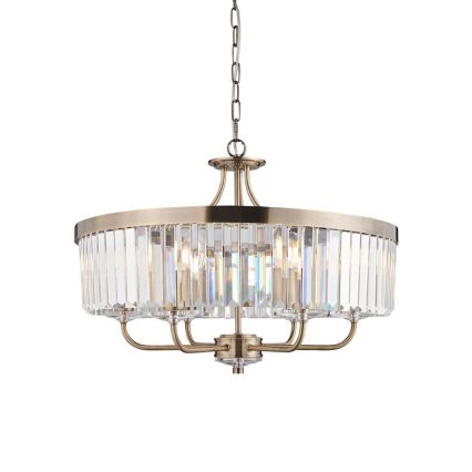 Endon 102505 - Lustre com corrente 6xE14/6W/230V Ø 55 cm latão