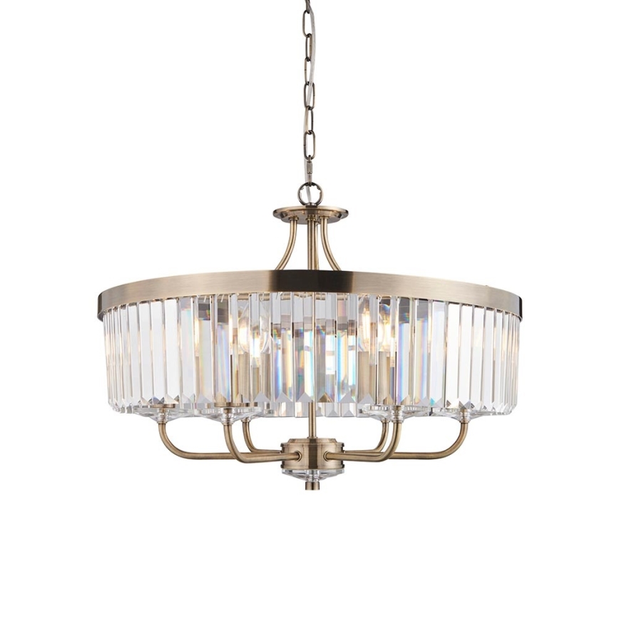 Endon 102505 - Lustre com corrente 6xE14/6W/230V Ø 55 cm latão