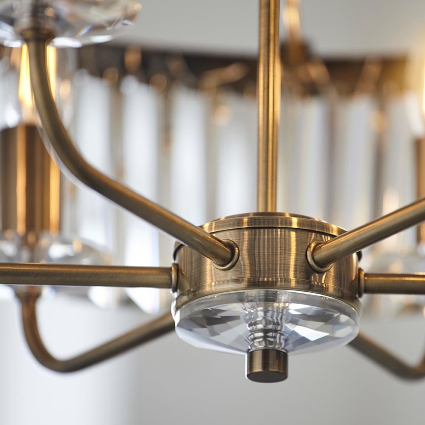 Endon 102505 - Lustre com corrente 6xE14/6W/230V Ø 55 cm latão