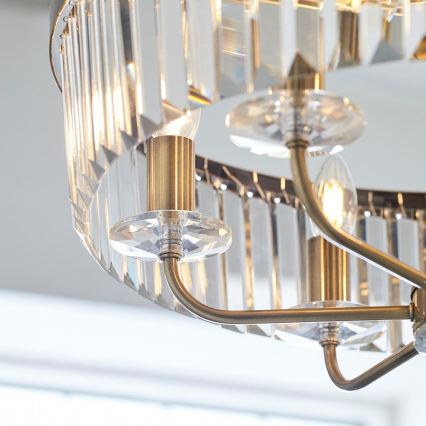 Endon 102505 - Lustre com corrente 6xE14/6W/230V Ø 55 cm latão