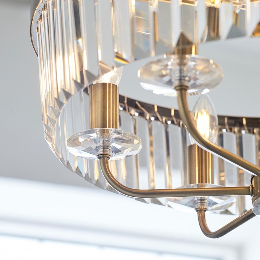 Endon 102505 - Lustre com corrente 6xE14/6W/230V Ø 55 cm latão