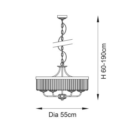 Endon 102505 - Lustre com corrente 6xE14/6W/230V Ø 55 cm latão