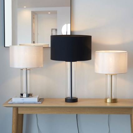 Endon 102674 - Candeeiro de mesa dimerizável LESSINA 1xE27/10W/230V cromado brilhante/branco