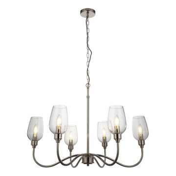 Endon 103315 - Lustre suspenso por corrente 6xE14/6W/230V cromado brilhante