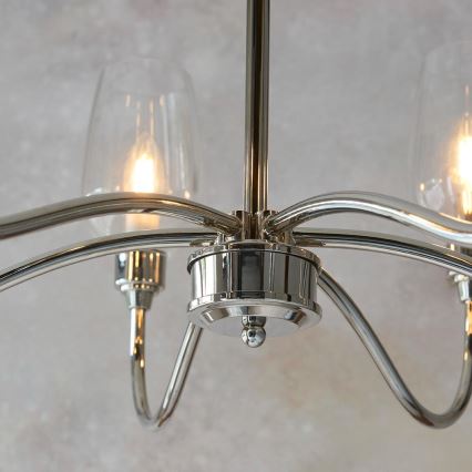 Endon 103315 - Lustre suspenso por corrente 6xE14/6W/230V cromado brilhante