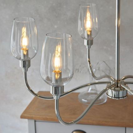 Endon 103315 - Lustre suspenso por corrente 6xE14/6W/230V cromado brilhante