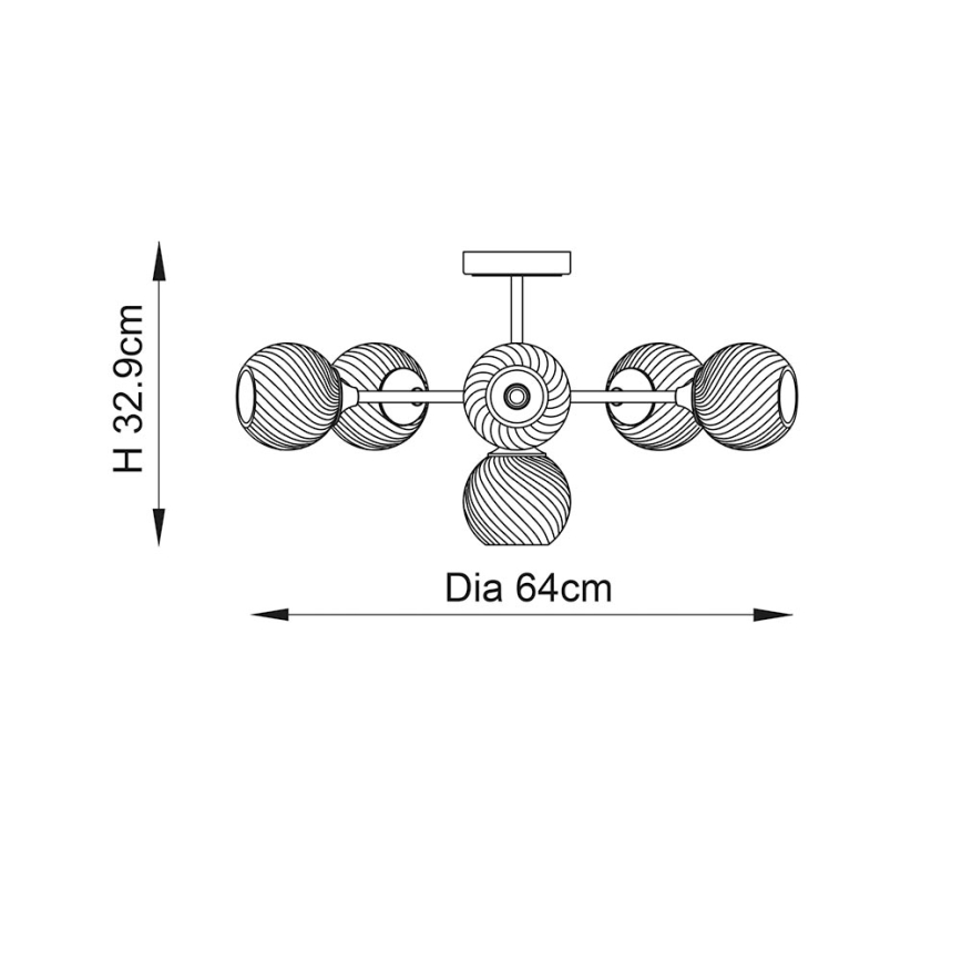 Endon 104050 - Candeeiro suspenso ALLEGRA 6xE14/7W/230V cromado brilhante/transparente
