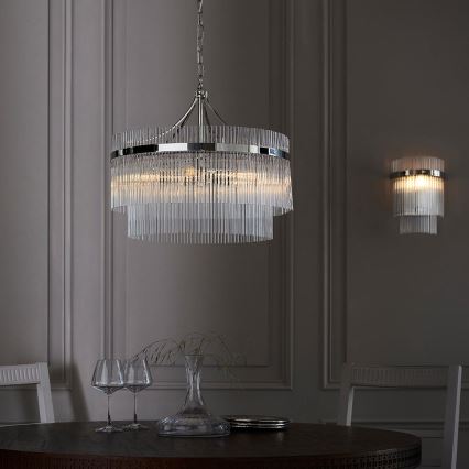 Endon 104112 - Lustre suspenso por corrente MARIETTA 5xE14/7W/230V cromo brilhante/vidro transparente