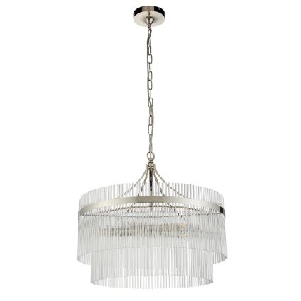 Endon 104112 - Lustre suspenso por corrente MARIETTA 5xE14/7W/230V cromo brilhante/vidro transparente