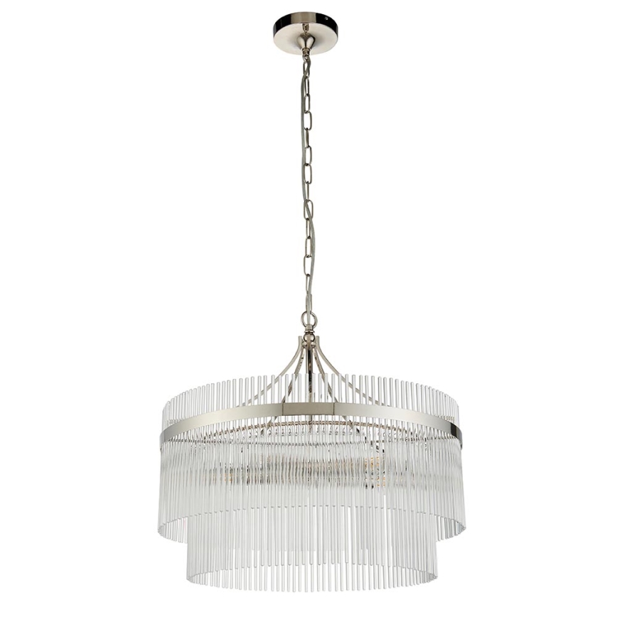Endon 104112 - Lustre suspenso por corrente MARIETTA 5xE14/7W/230V cromo brilhante/vidro transparente