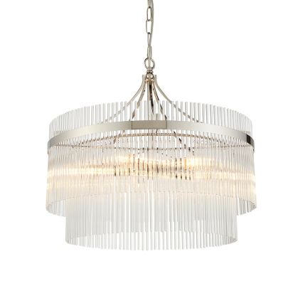 Endon 104112 - Lustre suspenso por corrente MARIETTA 5xE14/7W/230V cromo brilhante/vidro transparente