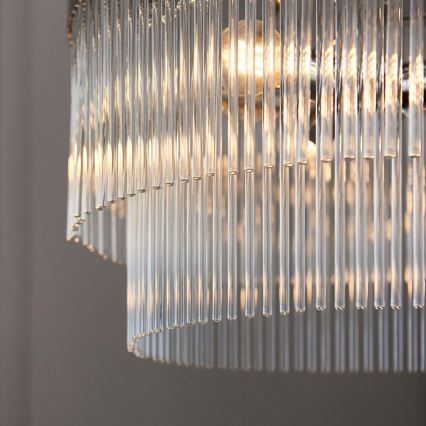 Endon 104112 - Lustre suspenso por corrente MARIETTA 5xE14/7W/230V cromo brilhante/vidro transparente