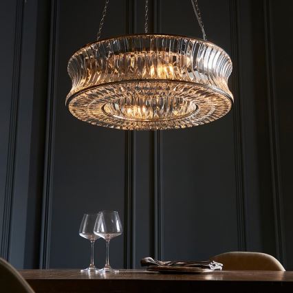 Endon 104528 - Lustre suspenso por corrente 6xE14/6W/230V cromado brilhante
