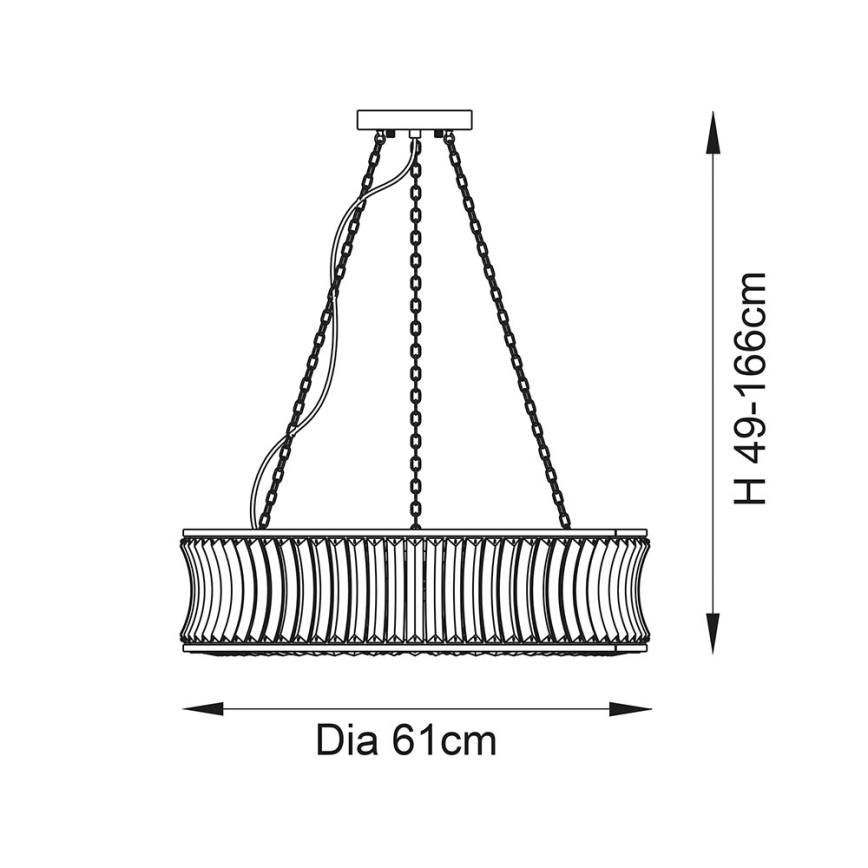 Endon 104528 - Lustre suspenso por corrente 6xE14/6W/230V cromado brilhante