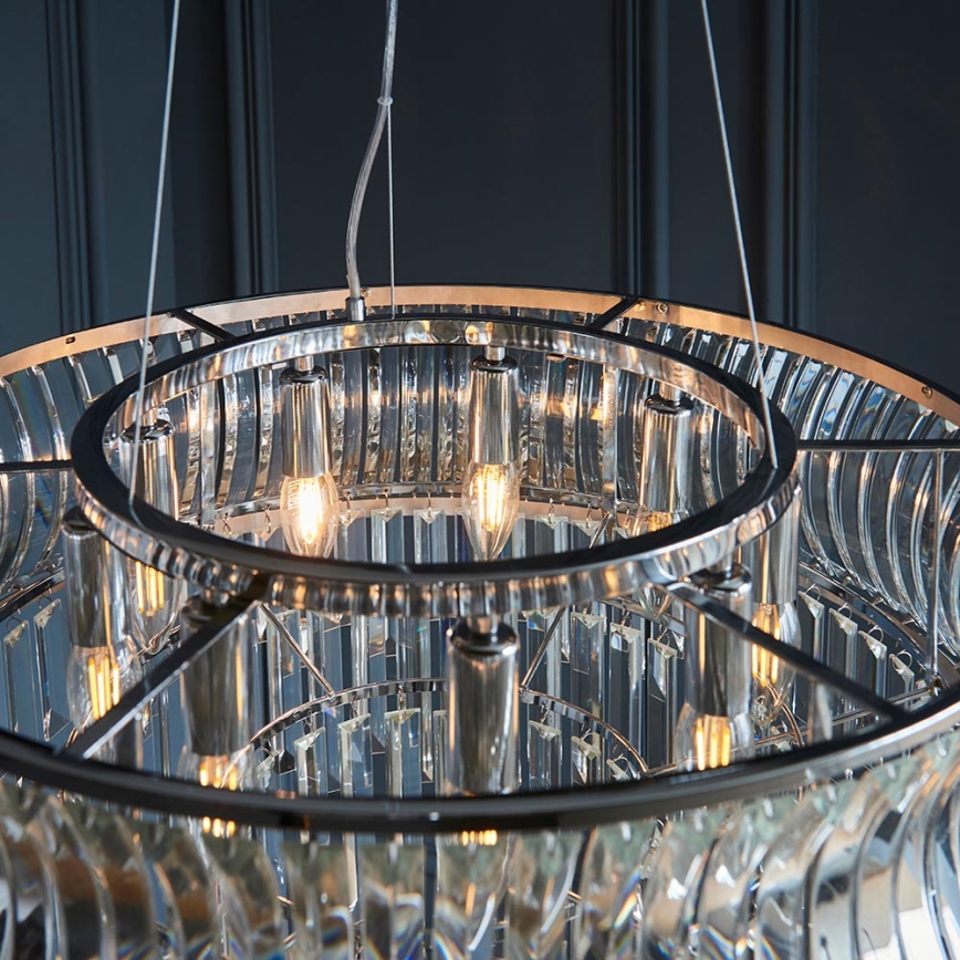 Endon 104530 - Lustre suspenso por corrente, 9xE14/6W/230V, cromado brilhante