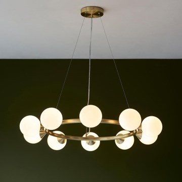 Endon 106008 - Lustre suspenso OTIS com cabo 10xG9/3W/230V dourado/branco