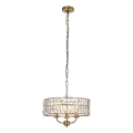 Endon 106243 - Lustre em corrente CLIFTON 3xE14/6W/230V Ø 38,5 cm latão/transparente