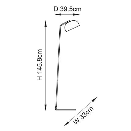Endon 106337 - Candeeiro de pé BRAIR 1xE27/10W/230V preto