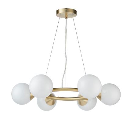 Endon 106390 - Lustre suspenso em cabo OTIS 6xG9/3W/230V dourado
