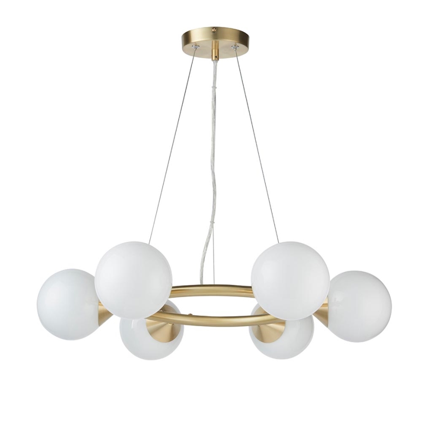 Endon 106390 - Lustre suspenso em cabo OTIS 6xG9/3W/230V dourado