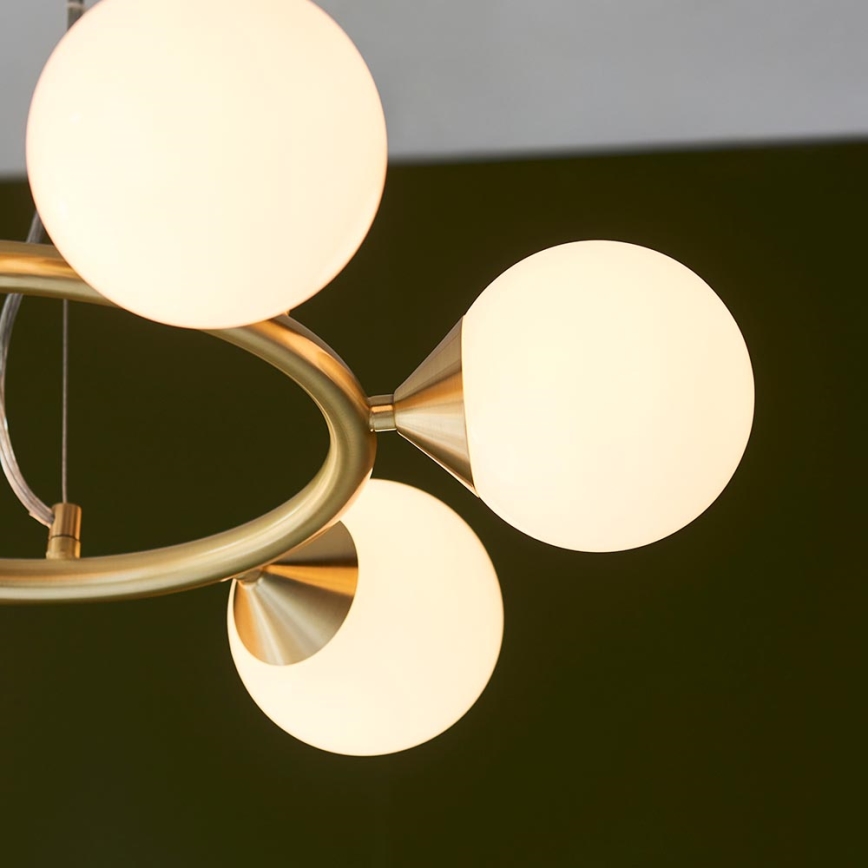 Endon 106390 - Lustre suspenso em cabo OTIS 6xG9/3W/230V dourado