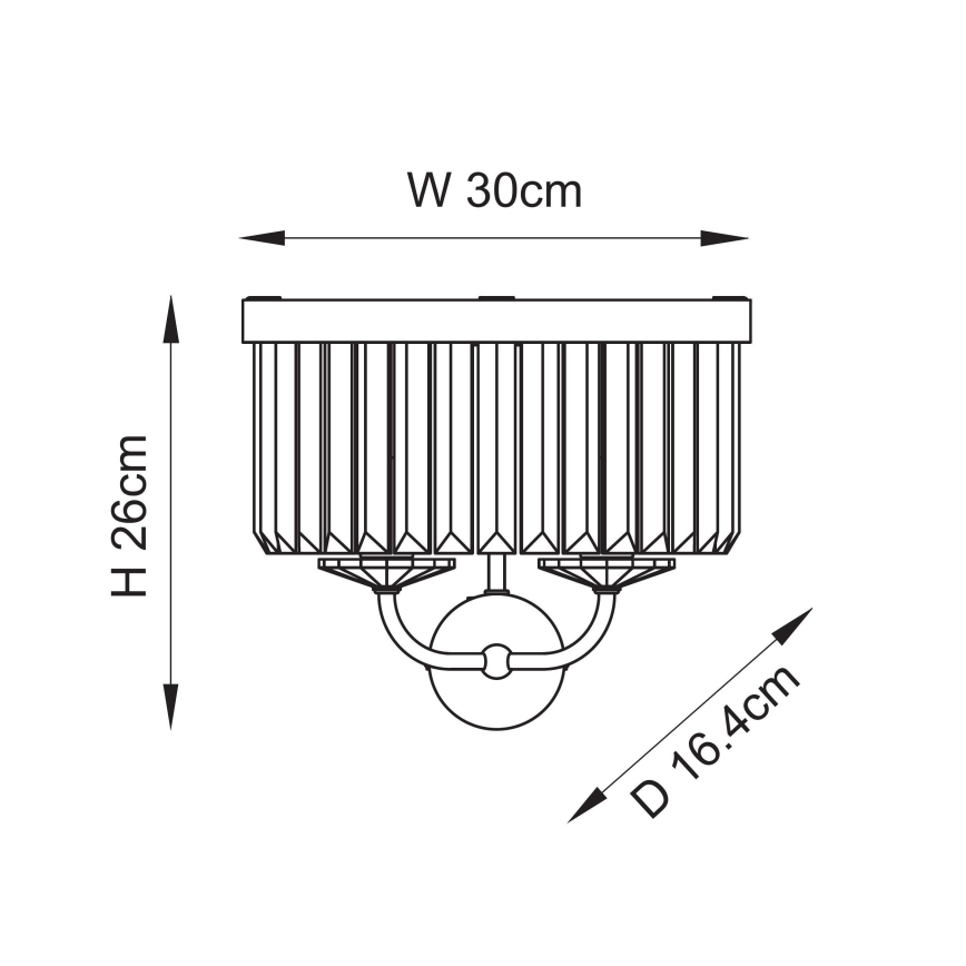 Endon 106450 - Iluminação de parede CHESTERFIELD 2xE14/6W/230V latão