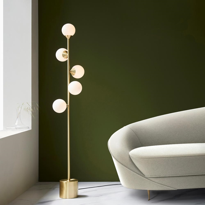 Endon 106756 - Candeeiro de pé OTIS 5xG9/3W/230V dourado/branco