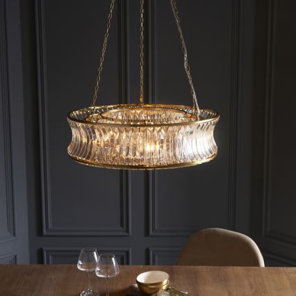 Endon 106811 - Lustre pendente com corrente 6xE14/6W/230V dourado
