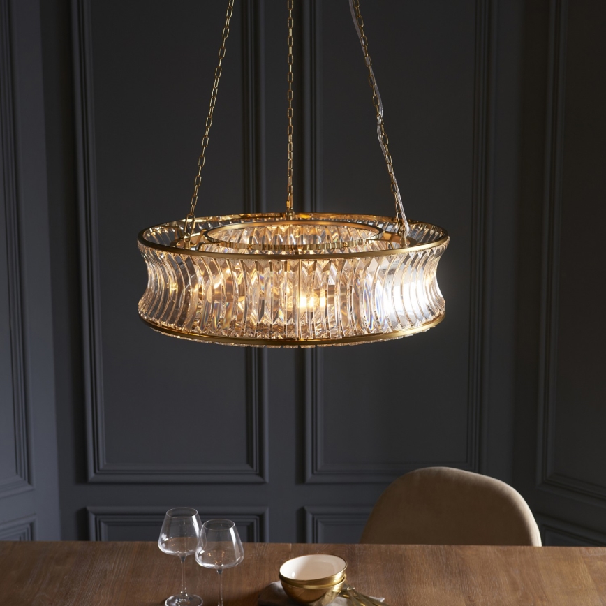 Endon 106811 - Lustre pendente com corrente 6xE14/6W/230V dourado