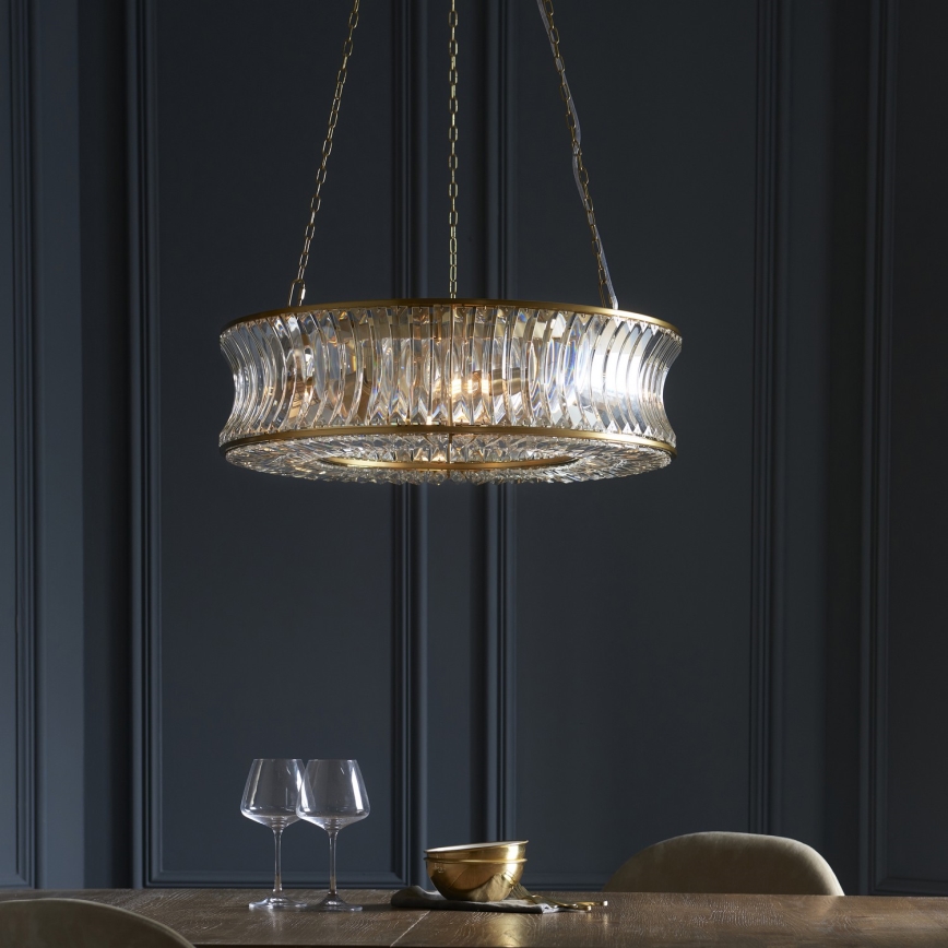 Endon 106811 - Lustre pendente com corrente 6xE14/6W/230V dourado