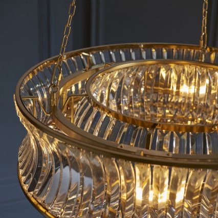 Endon 106811 - Lustre pendente com corrente 6xE14/6W/230V dourado