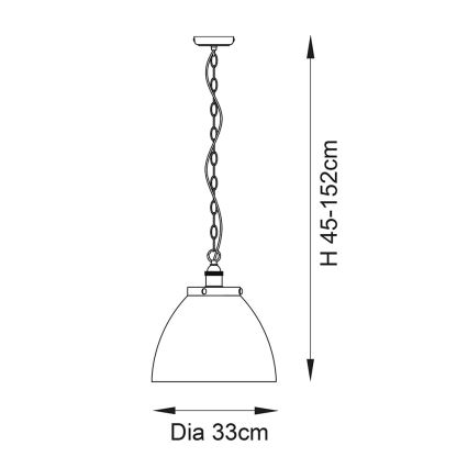Endon 106896 - Lustre suspenso por corrente HANSEN 1xE27/10W/230V cromo mate