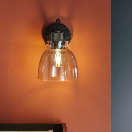 Endon 107011 - Aplique de parede com foco URBAN 1xE27/10W/230V preto/fumê