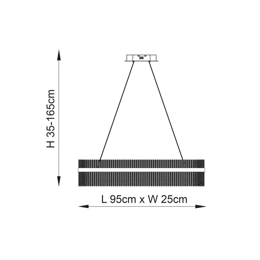 Endon 107109 - Lustre LED suspenso por cabo LED/47W/230V 3000K cromado brilhante