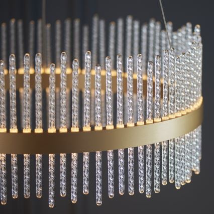 Endon 107671 - Candeeiro suspenso LED com regulação ADRIEL LED/41W/230V 3000K diâmetro 51 cm dourado/transparente