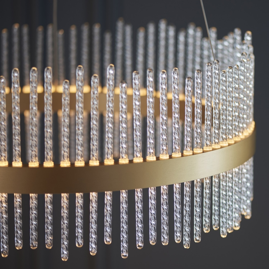 Endon 107671 - Candeeiro suspenso LED com regulação ADRIEL LED/41W/230V 3000K diâmetro 51 cm dourado/transparente