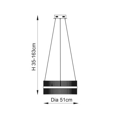 Endon 107671 - Candeeiro suspenso LED com regulação ADRIEL LED/41W/230V 3000K diâmetro 51 cm dourado/transparente