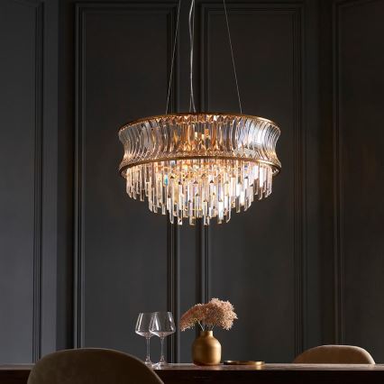 Endon 107785 - Lustre suspenso em cabo 9xE14/6W/230V dourado
