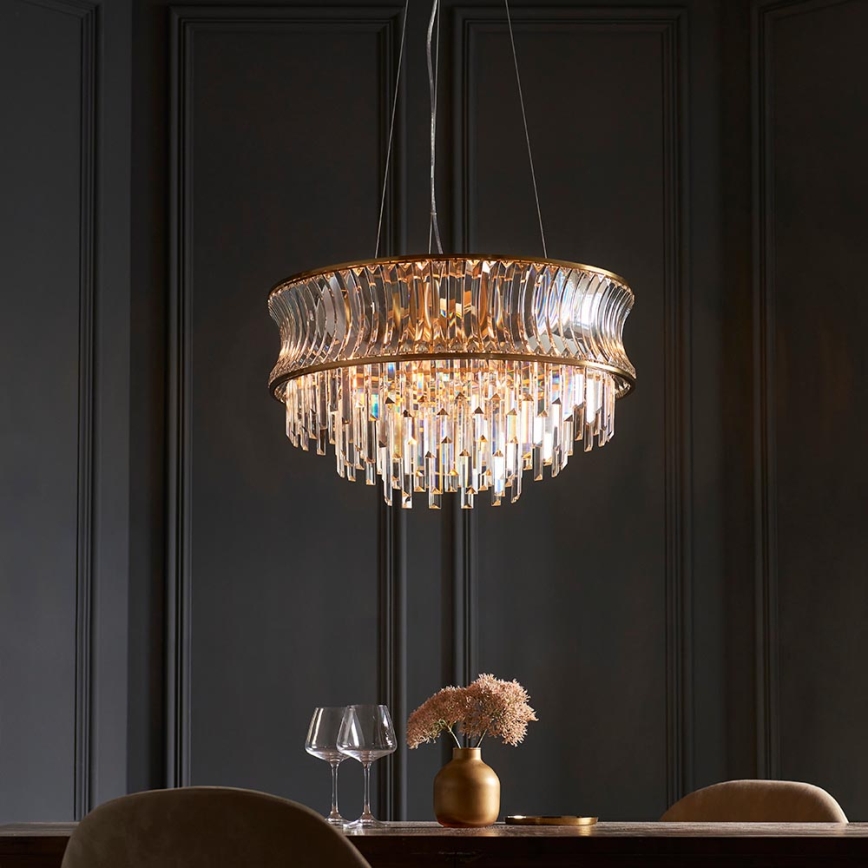 Endon 107785 - Lustre suspenso em cabo 9xE14/6W/230V dourado