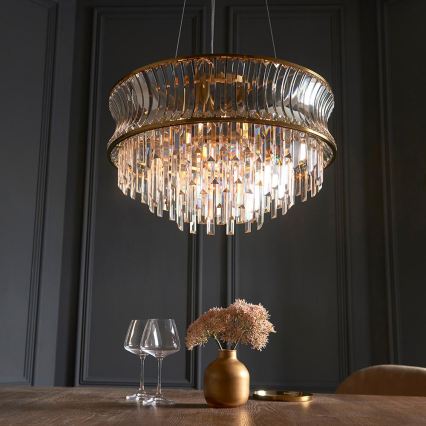 Endon 107785 - Lustre suspenso em cabo 9xE14/6W/230V dourado