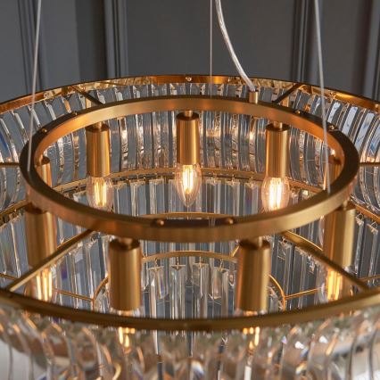 Endon 107785 - Lustre suspenso em cabo 9xE14/6W/230V dourado
