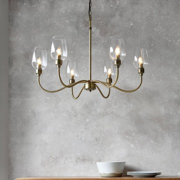 Endon 107791 - Lustre suspenso por corrente 6xE14/6W/230V latão