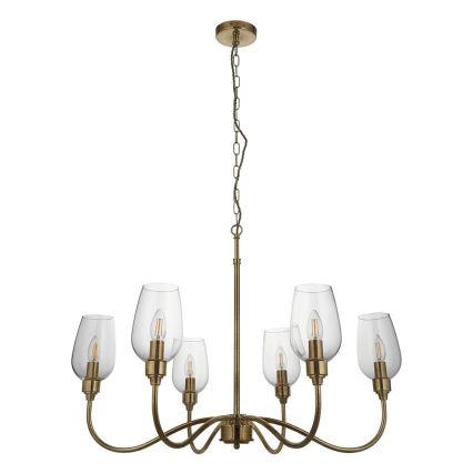 Endon 107791 - Lustre suspenso por corrente 6xE14/6W/230V latão