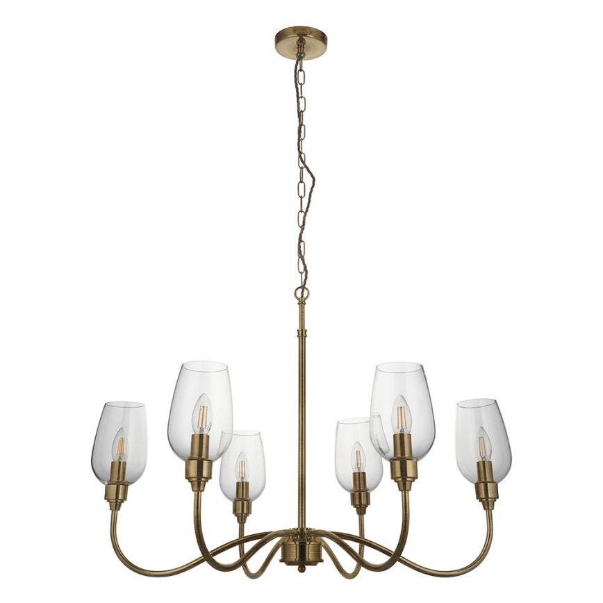 Endon 107791 - Lustre suspenso por corrente 6xE14/6W/230V latão