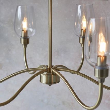 Endon 107791 - Lustre suspenso por corrente 6xE14/6W/230V latão