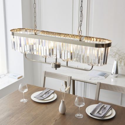 Endon 109058 - Lustre suspenso por corrente 4xE14/6W/230V, acabamento cromado brilhante