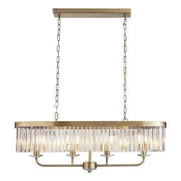 Endon 110539 - Lustre com corrente CHESTERFIELD 4xE14/6W/230V latão