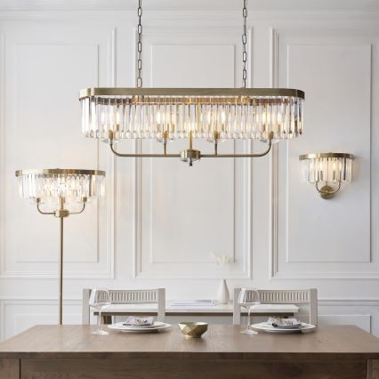 Endon 110644 - Candeeiro de chão CHESTERFIELD 3xE14/6W/230V latão